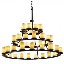  CNDL-8714-14-CREM-DBRZ - Dakota 45-Light 3-Tier Ring Chandelier