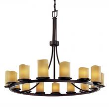  CNDL-8715-14-AMBR-DBRZ - Dakota 15-Light 1-Tier Ring Chandelier