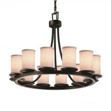  FAB-8768-10-WHTE-MBLK - Dakota 12-Light Ring Chandelier (Short)