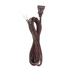  90/2462 - 10 Foot 18/2 SPT-1 105C Cord Set; Brown Finish; 48" Hank; 150 Carton; Molded Polarized Plug;