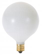  S3753 - 25 Watt G16 1/2 Incandescent; Satin White; 1500 Average rated hours; 202 Lumens; Candelabra base;