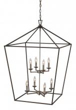  10265 PC/BK - Lacey 26" Pendant Style Cage Chandelier