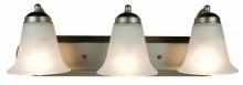  3503 BN - Rusty Collection 3-Light, Glass Bell Shades Vanity Wall Light