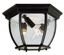  4906 BK - Angelus 3-Light, Beveled Glass, Outdoor Flush Mount Ceiling Light with Open Base