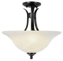  9286 ROB - Aspen 3-Light, Metal Ribbon Arms, Reverse Glass Bell, Semi Flush Mount Ceiling Light