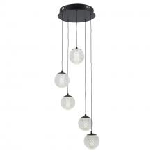  MDN-1635 BK - SunBurst 5 - Light Cascade LED Pendant