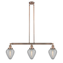 Innovations Lighting 213-AC-G165 - Geneseo - 3 Light - 38 inch - Antique Copper - Stem Hung - Island Light