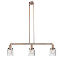 Innovations Lighting 213-AC-G54-LED - Bell - 3 Light - 38 inch - Antique Copper - Stem Hung - Island Light