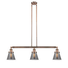 Innovations Lighting 213-AC-G63-LED - Cone - 3 Light - 39 inch - Antique Copper - Stem Hung - Island Light