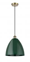 Innovations Lighting 516-1P-AB-MBD-12-GR-LED - Plymouth - 1 Light - 12 inch - Antique Brass - Cord hung - Mini Pendant