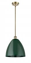 Innovations Lighting 516-1S-AB-MBD-12-GR-LED - Plymouth - 1 Light - 12 inch - Antique Brass - Pendant