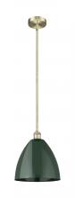 Innovations Lighting 616-1S-AB-MBD-12-GR-LED - Plymouth - 1 Light - 12 inch - Antique Brass - Cord hung - Mini Pendant