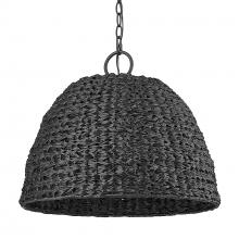  1081-O3P NB-SBW - Rue NB 3 Light Pendant - Outdoor in Natural Black with Silken Black Wicker Shade