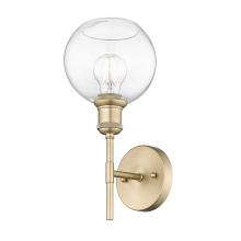  1945-1W BCB-GLOBE-CLR - Axel BCB 1 Light Wall Sconce in Brushed Champagne Bronze with Clear Glass Shade