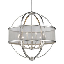  3167-9 PW-PW - Colson PW 9 Light Chandelier (with shade) in Pewter