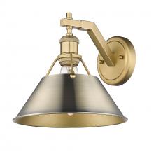  3306-1W BCB-AB - Orwell BCB 1 Light Wall Sconce in Brushed Champagne Bronze with Aged Brass shade