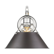  3306-1W CH-RBZ - Orwell 1-Light Wall Sconce in Chrome with Rubbed Bronze