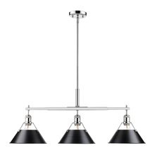  3306-LP CH-BLK - Orwell CH 3 Light Linear Pendant in Chrome with Matte Black shades