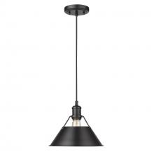  3306-M BLK-BLK - Orwell BLK Medium Pendant - 10" in Matte Black with Matte Black shade