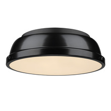  3602-14 BLK-BK - Duncan 14" Flush Mount in Black with a Black Shade