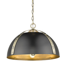  6928-3P AB-BLK - Aldrich AB 3 Light Pendant in Aged Brass