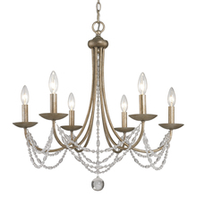  7644-6 GA - Mirabella 6 Light Chandelier in Golden Aura with metal candlesticks