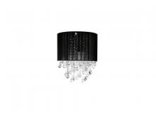  HF1511-BLK - Beverly Drive Collection Black Silk String and Crystal Wal Sconce