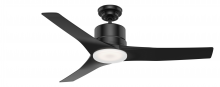  50452 - Casablanca 52 inch Piston Matte Black Damp Rated Ceiling Fan with LED Light Kit and Handheld Remote