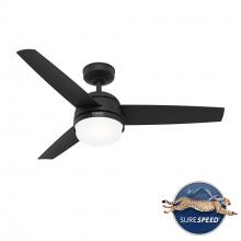  51472 - Hunter 48 inch Midtown Matte Black Ceiling Fan with LED Light Kit and Handheld Remote