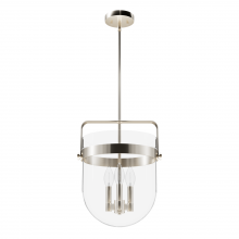  19830 - Hunter Karloff Brushed Nickel with Clear Glass 3 Light Pendant Ceiling Light Fixture