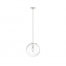  19661 - Hunter Sacha Brushed Nickel with Clear Glass 1 Light Pendant Ceiling Light Fixture