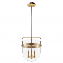  19834 - Hunter Karloff Alturas Gold with Clear Glass 3 Light Pendant Ceiling Light Fixture