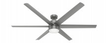  59629 - Hunter 72 inch Solaria ENERGY STAR® Matte Silver Damp Rated Ceiling Fan with LED Light Kit