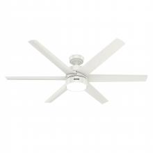  51476 - Hunter 60 inch Solaria ENERGY STAR® Fresh White Damp Rated Ceiling Fan with LED Light Kit