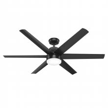  51875 - Hunter 60 in Skysail Matte Black Weather Max Indoor/Outdoor Ceiling Fan with LED LT Kit & Wall Cntrl