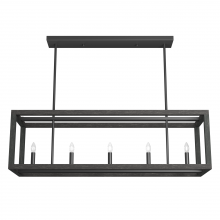  19090 - Hunter Squire Manor Matte Black and Dark Ash 5 Light Chandelier Ceiling Light Fixture