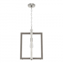  19813 - Hunter Woodburn Brushed Nickel 1 Light Pendant Ceiling Light Fixture