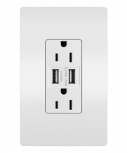  TM826USBW - radiant® 15A Tamper-Resistant USB Outlet, White