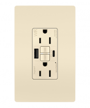  1597TRWRUSBACLA - radiant® Tamper-Resistant Weather-Resistant 15A Duplex Self-Test GFCI Receptacles with SafeLock® Pro