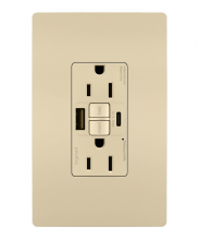  1597TRUSBACI - radiant® Tamper-Resistant 15A Duplex Self-Test GFCI Receptacles with SafeLock® Protection, USB Type 