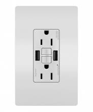  1597TRUSBAAW - radiant® Tamper-Resistant 15A Duplex Self-Test GFCI Receptacles with SafeLock® Protection, USB Type 