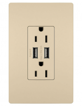  TM826USBI - radiant® 15A Tamper-Resistant USB Outlet, Ivory