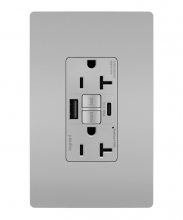  2097TRUSBACGRY - radiant® Tamper-Resistant 20A Duplex Self-Test GFCI Receptacles with SafeLock® Protection, Type A/C 