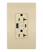  2097TRUSBACI - radiant® Tamper-Resistant 20A Duplex Self-Test GFCI Receptacles with SafeLock® Protection, Type A/C 