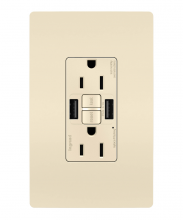  1597TRUSBAALA - radiant® Tamper-Resistant 15A Duplex Self-Test GFCI Receptacles with SafeLock® Protection, USB Type 