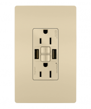  1597TRUSBAAI - radiant® Tamper-Resistant 15A Duplex Self-Test GFCI Receptacles with SafeLock® Protection, USB Type 