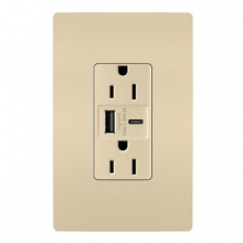  R26USBAC6I - radiant® 15A Tamper-Resistant Ultra-Fast USB Type A/C Outlet, Ivory