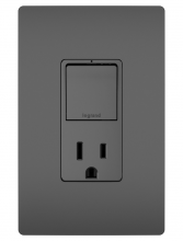  RCD38TRBKCC6 - radiant? Single Pole/3-Way Switch with 15A Tamper-Resistant Outlet, Black