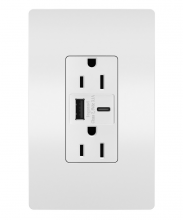  R26USBACW - radiant® 15A Tamper-Resistant USB Type A/C Outlet, White