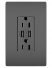  TM826USBBK - radiant® 15A Tamper-Resistant USB Outlet, Black